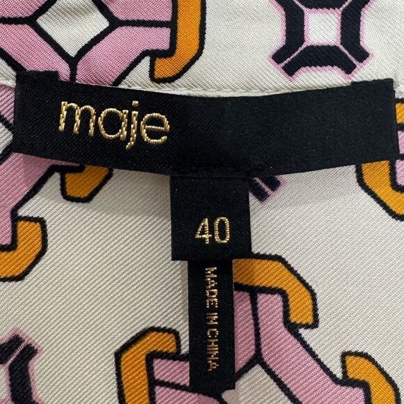 NEW MAJE $535 Romea Silk Geometric Print Minidress - Picture 14 of 14